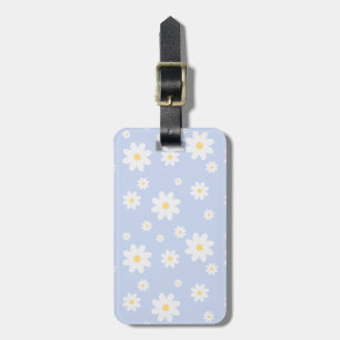 Simple Classy White Daisy Floral Luggage Tag