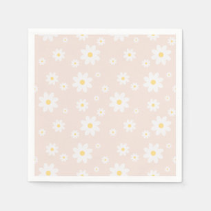 Simple Classy White Daisy Floral Napkin