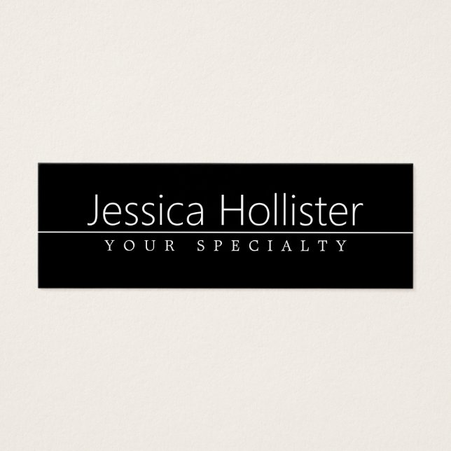 Simple Classy White Text on Black (Front)