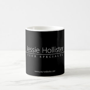 Simple Classy White Text on Black Coffee Mug