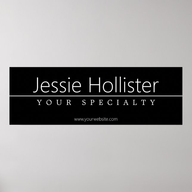 Simple Classy White Text on Black Poster (Front)