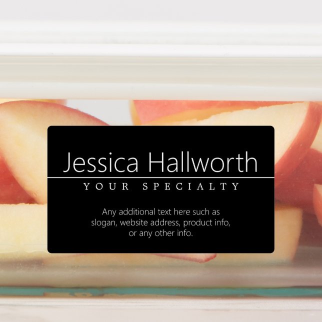 Simple Classy White Text on Black Waterproof (Affixed)