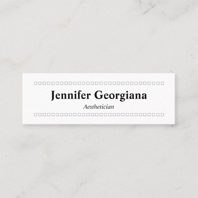 Simple & Clean Aesthetician Business Card (Front)