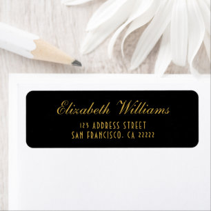 Simple Clean Black Gold Elegant Script Adresse