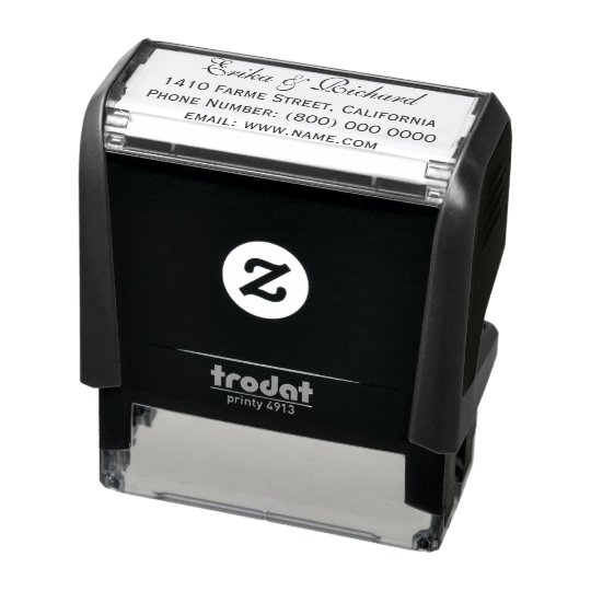 simple & clean couple's address information self-inking stamp