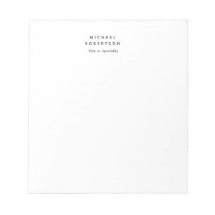 Simple Clean Elegant Modern Minimalist Black White Notepad
