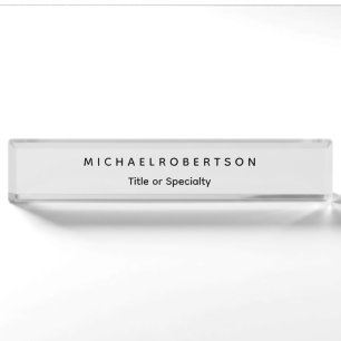 Simple Clean Elegant Modern Minimalist Grey Nameplate