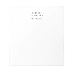 Simple Clean Elegant Modern Minimalist White  Notepad