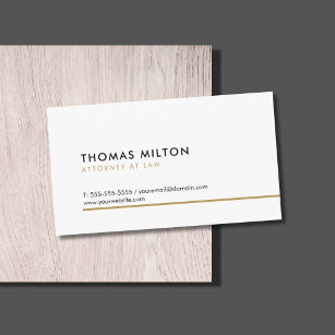 Simple Clean Elegant White Golden Line Consultant Business Card