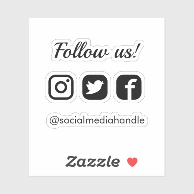 Simple Clean Follow Us Social Media Icons (Sheet)