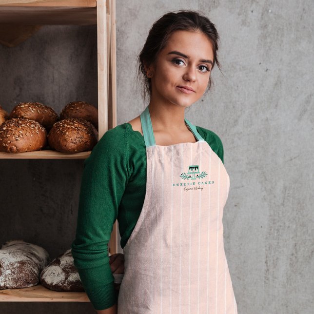 Simple, Clean & Minimal Style Bakery Cake Logo Apron (Creator Uploaded)