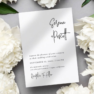 Simple Clean Minimal Wedding Invitation
