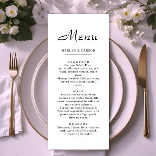 Simple Clean Minimalist Script Wedding Menu