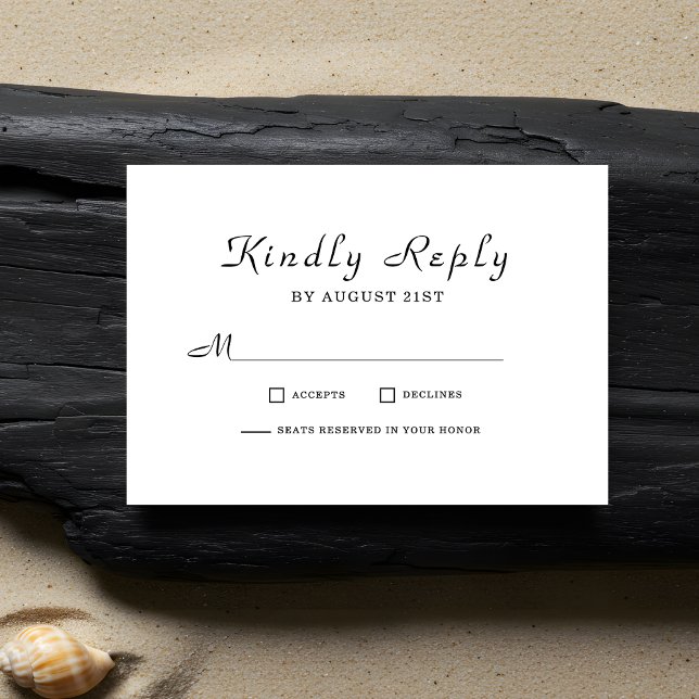 Simple Clean Minimalist Script Wedding RSVP Cards (Creator Uploaded)
