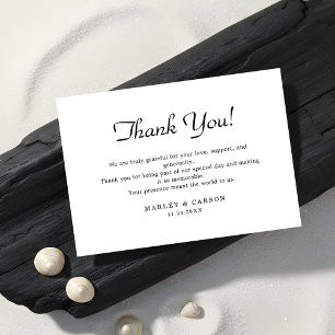 Simple Clean Minimalist Script Wedding Thank You Card