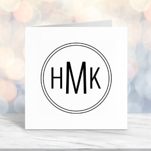 Simple Clean Monogram 3 Initials Self-inking Stamp