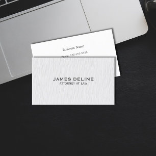 Simple Clean Texture White Attorney Business Card