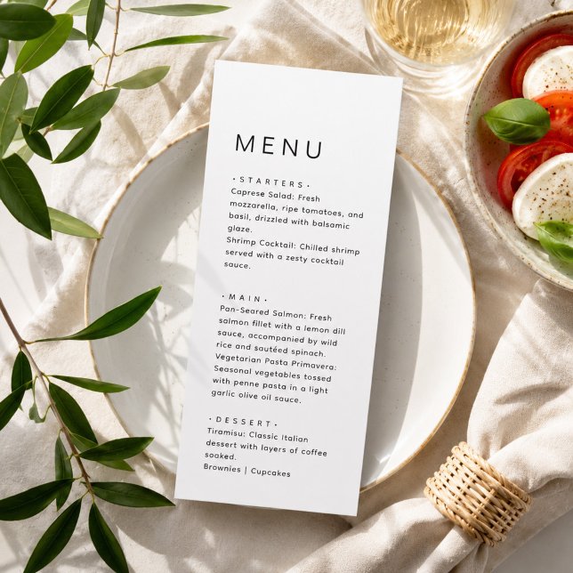 Simple Clean Ultra Minimal Wedding Dinner Menu (Creator Uploaded)