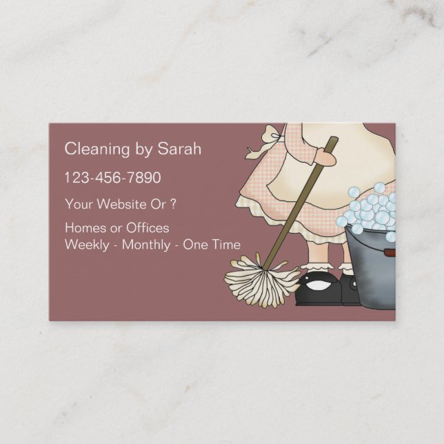 Simple Cleaning Service Business Cards (Front)
