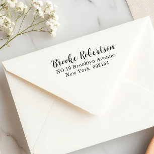 Simple clear return address self inking stamp