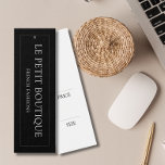 Simple Clothing Black Hanging display Price Tag<br><div class="desc">A minimalist tag for your boutique or online fashion business. This simple black and white hanging price tag is easy for you to personalize. Your customers will love the simplicity of this. On the front of this you will add your business name and tagline. On the reverse, you may edit...</div>