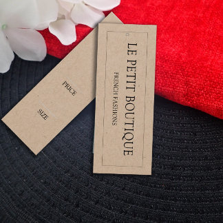 Simple Clothing Kraft Hanging display Price Tag