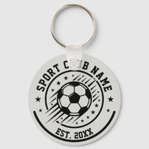 Simple Club Sport Name With Soccer Ball Keychain