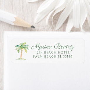 Simple Coastal Green Palm Tree Beach Club Address