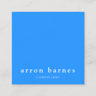 Simple Cobalt Blue Modern Professional Minimalist Square Business Card