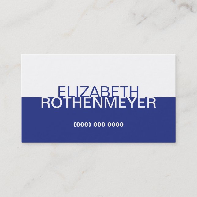 Simple Cobalt Panel Business Card (Front)