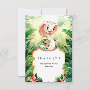 Simple Cobra Snake Birthday Thank You Card