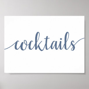 Simple Cocktails Dusty Blue Any Event Bar Sign