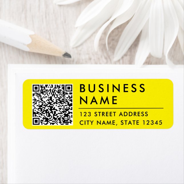Simple Code QR de site Web jaune moderne Adresse d (En situation)
