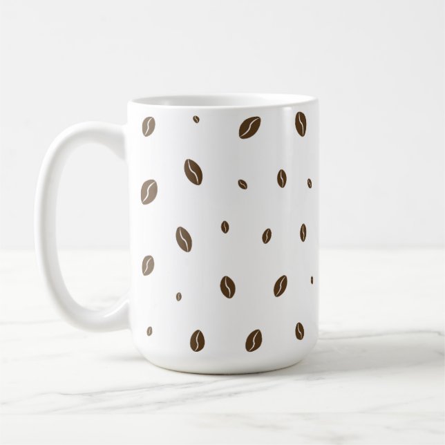 Simple Coffee Bean Pattern Minimalist Mug (Left)