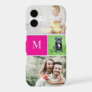 Simple Collage de Photos Monogramme Famille Magent