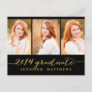 Simple Collage Graduation Party Invitation Postcard