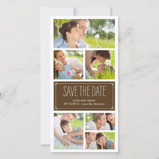 Simple Collage Save The Date Photo Cards (Front)