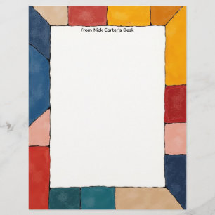 Simple Color Blocks Stationery Paper