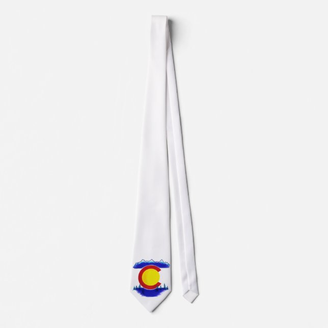 Simple Colorado flag mountains necktie (Front)
