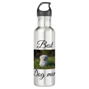 Simple colorful animal add name photo dog mom gift 710 ml water bottle
