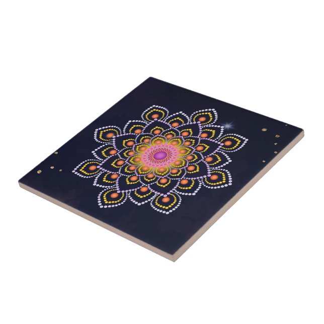 Simple Colorful Dot Mandala Tile (Side)