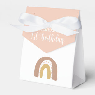 Simple Colorful First Birthday Pink Gold Favor Box