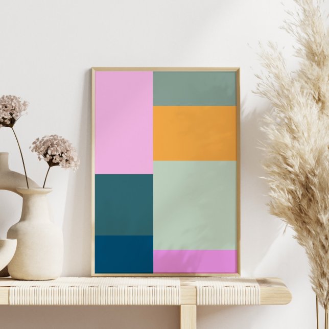 Simple Colorful Patchwork Geometric Shapes Design Poster (Creator Uploaded)