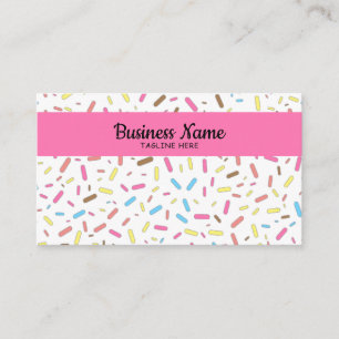Simple Colorful Sprinkles Frosting Ice Cream Business Card