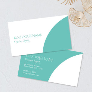 Simple Colour Block Boutique Teal Business Card