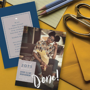 Simple Colour Box Minimalist Photo Graduation Announcement