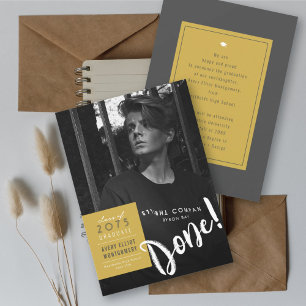 Simple Colour Box Minimalist Photo Graduation Announcement