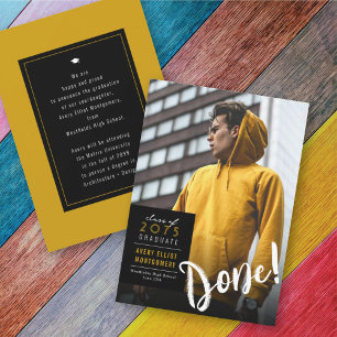 Simple Colour Box Minimalist Photo Graduation Announcement