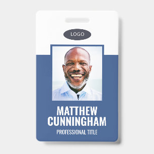 Simple Colour Custom Logo Employee Name Barcode Badge