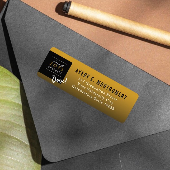 Simple Colour Square Minimalist Graduation Address (Simple Color Square Modern Minimalist Graduation Return Address Label @ www.zazzle.com/color_therapy)
